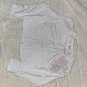 White long sleeve front button